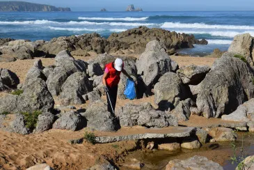  Voluntarios del Banco Santander realizarán mañana, miércoles, trabajos de limpieza en la playa de Valdearenas en Liencres