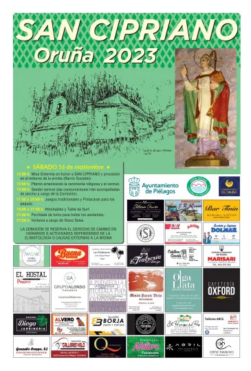  Oruña de Piélagos  celebrará este sábado la fiesta de San Cipriano 2023