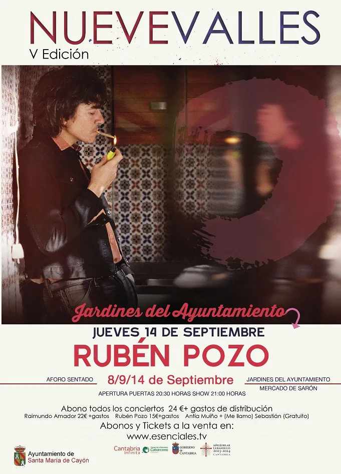  Continua la programación de la edición de Nueve Valles este 14 de septiembre en los Jardines del Ayuntamiento con la actuación de Rubén Pozo