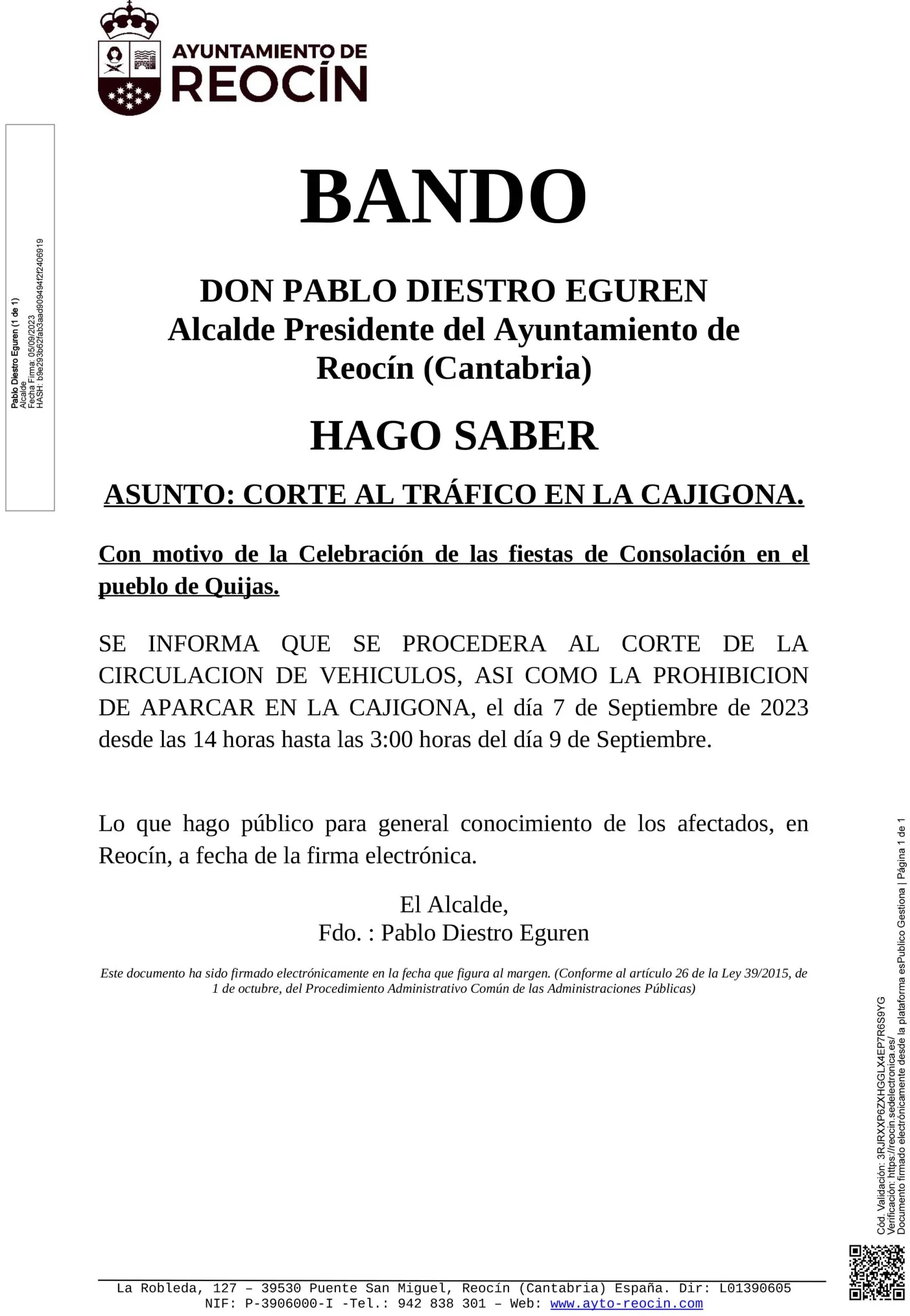  Corte de tráfico en La Cajigona