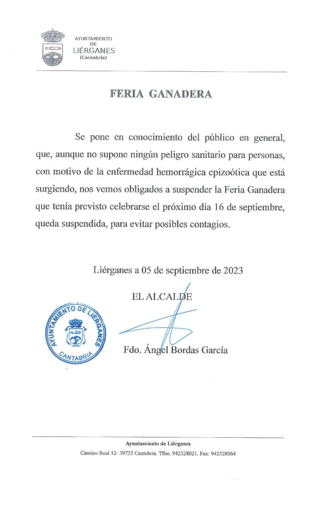  Se suspende la Feria Ganadera 2023