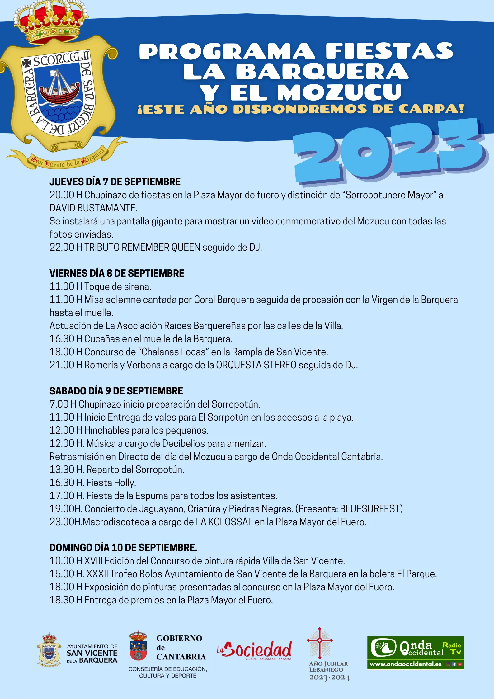  PROGRAMA FIESTAS LA BARQUERA Y EL MOZUCU 2023